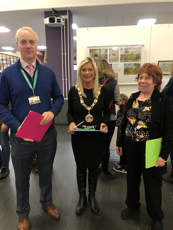 The Judges, Mark Dalzell, Head of Parks, the Mayor and Carole Callaghan, art tutor